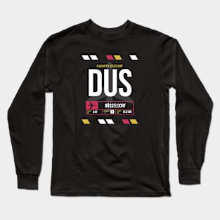 Dusseldorf (DUS) Airport Code Baggage Tag Long Sleeve T-Shirt